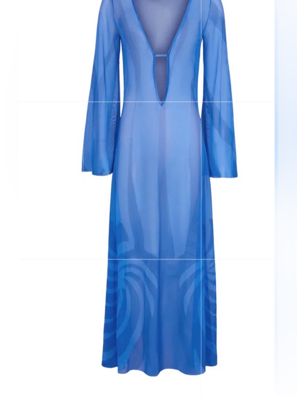 Caroline Constas Two-Tone Blue Long-Sleeve cover up Dress NWT - Picture 16 of 17